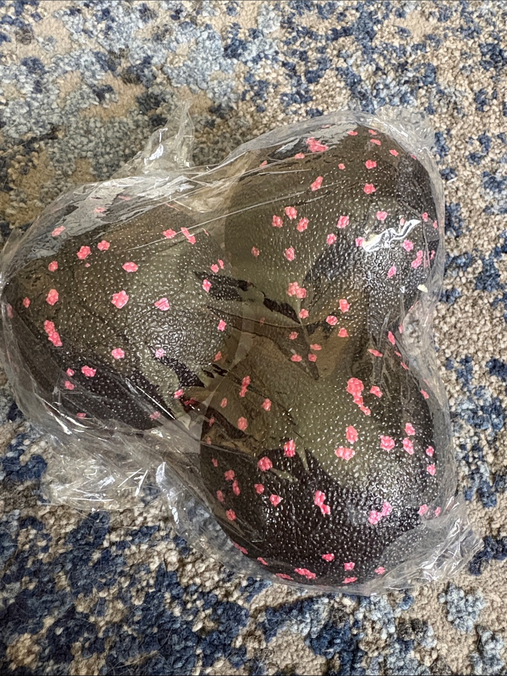 Black Foam Massage Ball with Pink Speckle Pattern